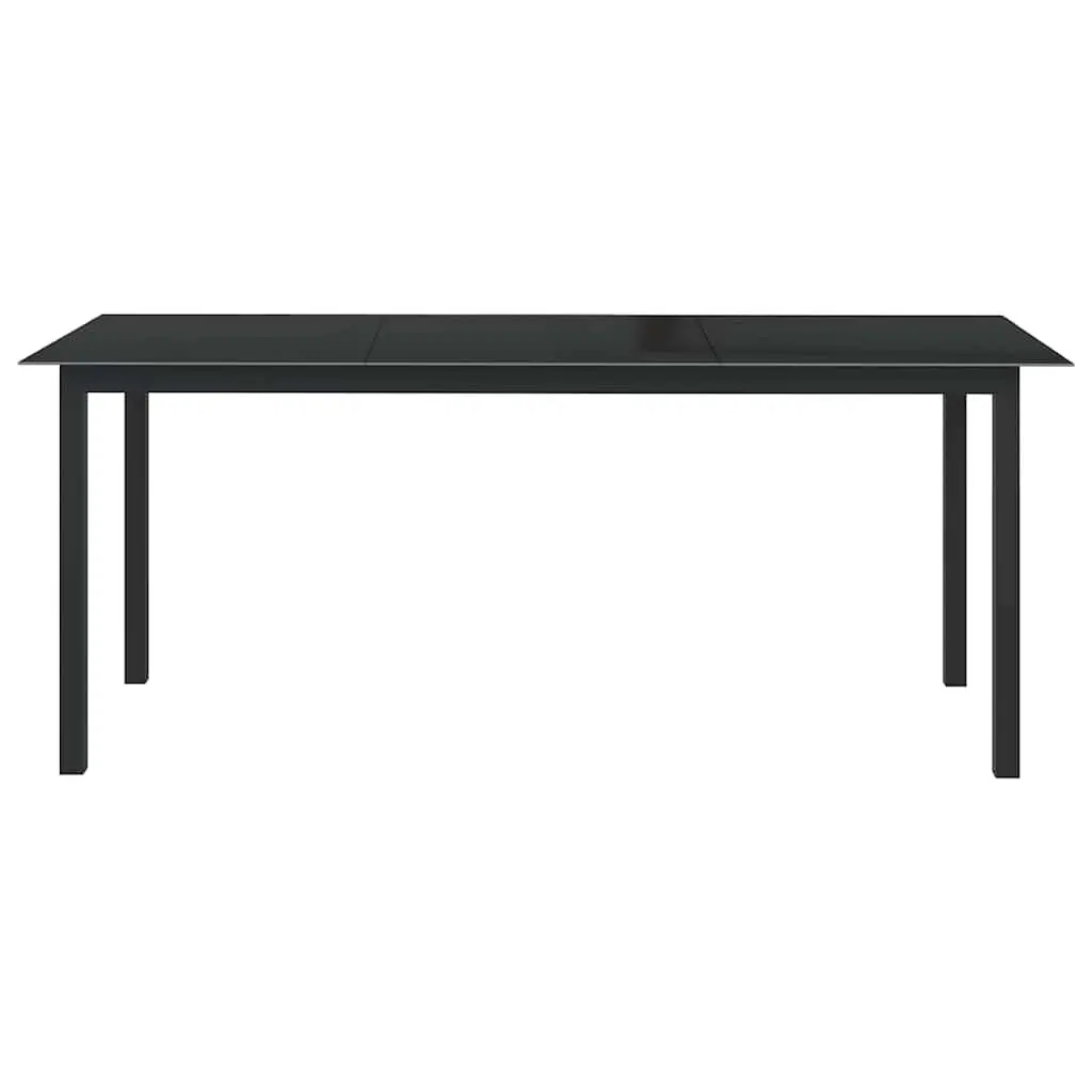 9 Piece Garden Dining Set Anthracite Powder-Coated Aluminium Frame Glass Table Textilene Seats 7-Position Adjustable Backrests Foldable Chairs