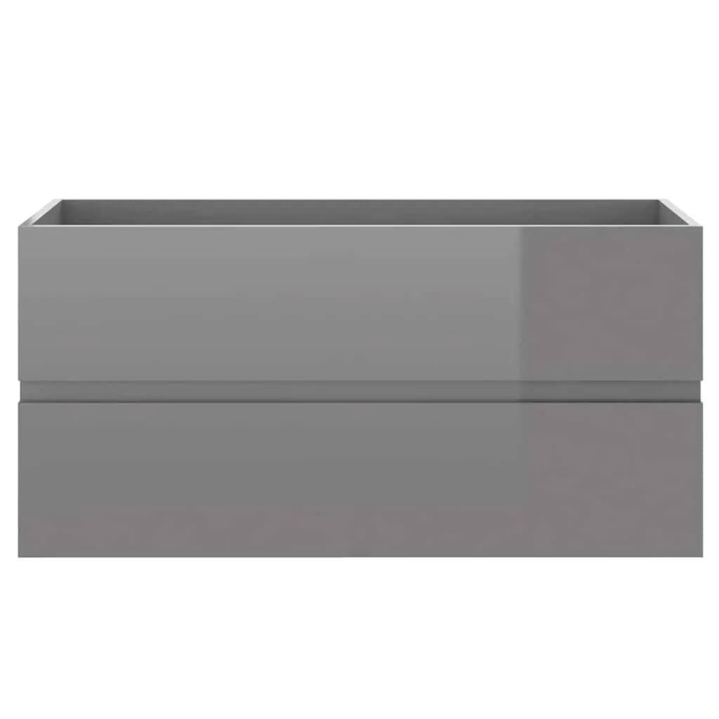 Bathroom Furniture Set Grey Sink Cabinet Ceramic Basin Mirror Storage Drawer