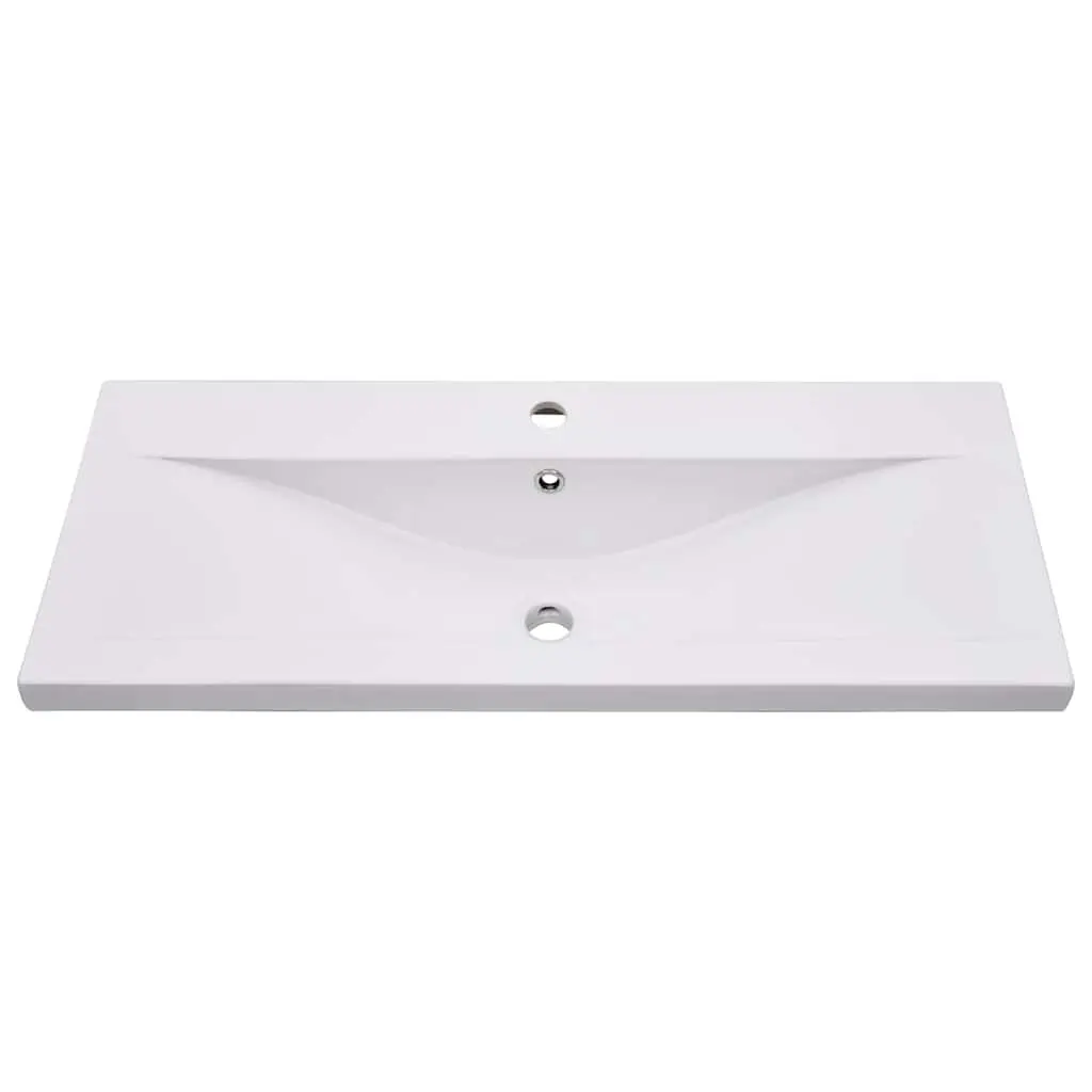 Bathroom Furniture Set Grey Sink Cabinet Ceramic Basin Mirror Storage Drawer