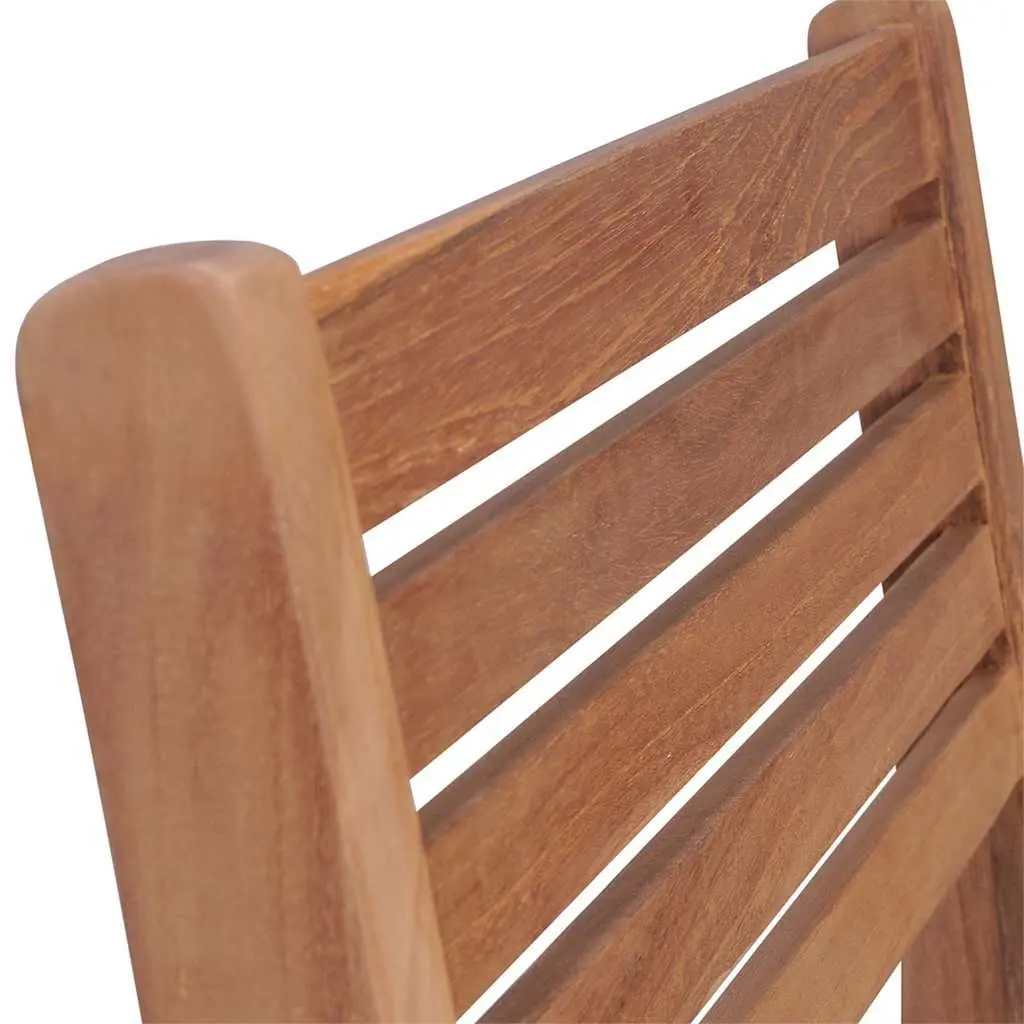 Stackable Outdoor Dining Chairs 8 Piece Set Solid Teak Wood Cushions
