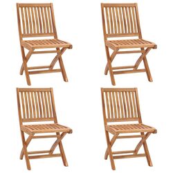 Elegant Outdoor Folding Chairs Set of 4 in Brown