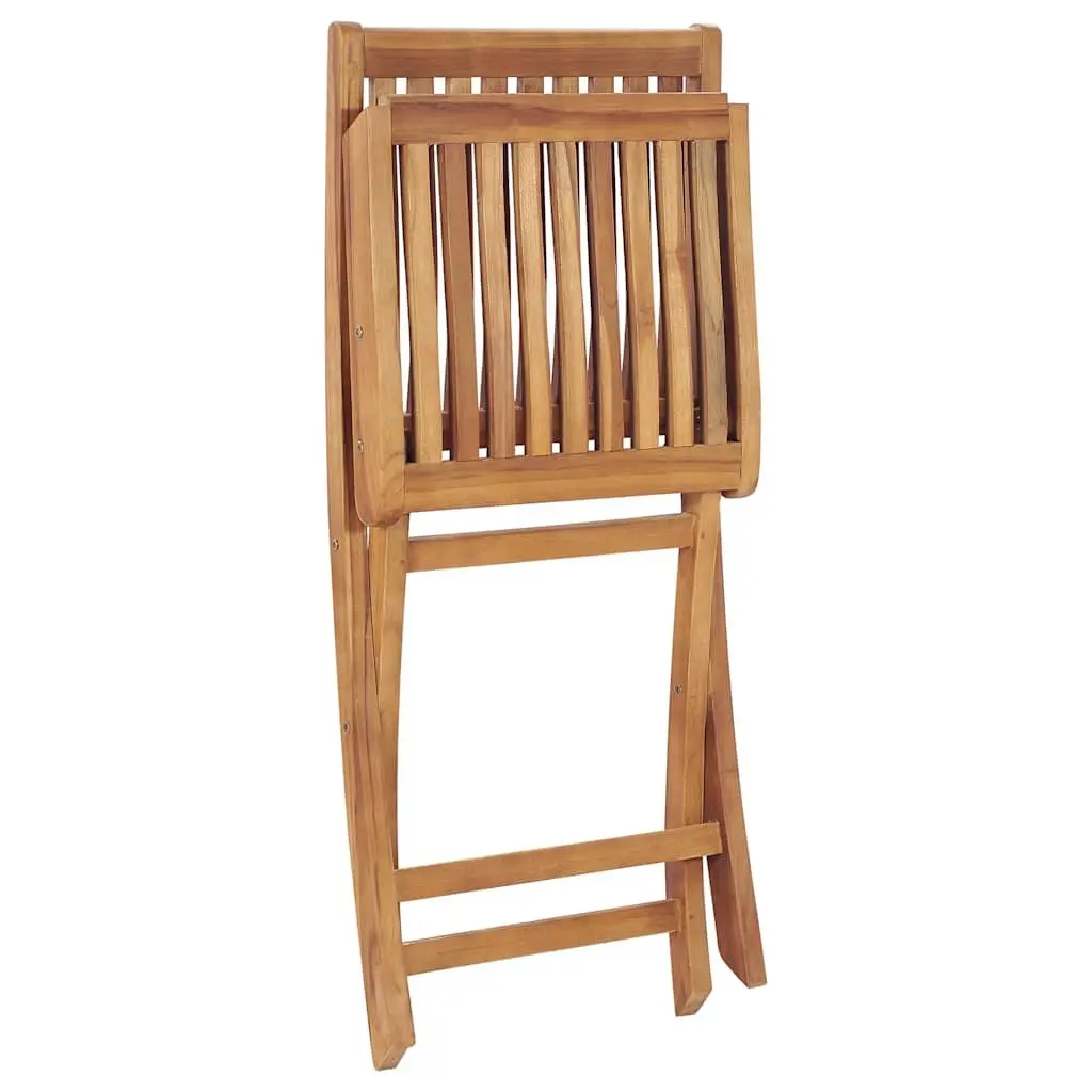 Folding Garden Chairs Set 4 Piece Teak Wood Outdoor Seating Furniture Brown