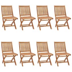 8-Piece Foldable Teak Wood Garden Chair Set