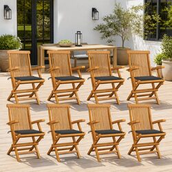Enhance Your Outdoor Living with 8 Folding Teak Chairs