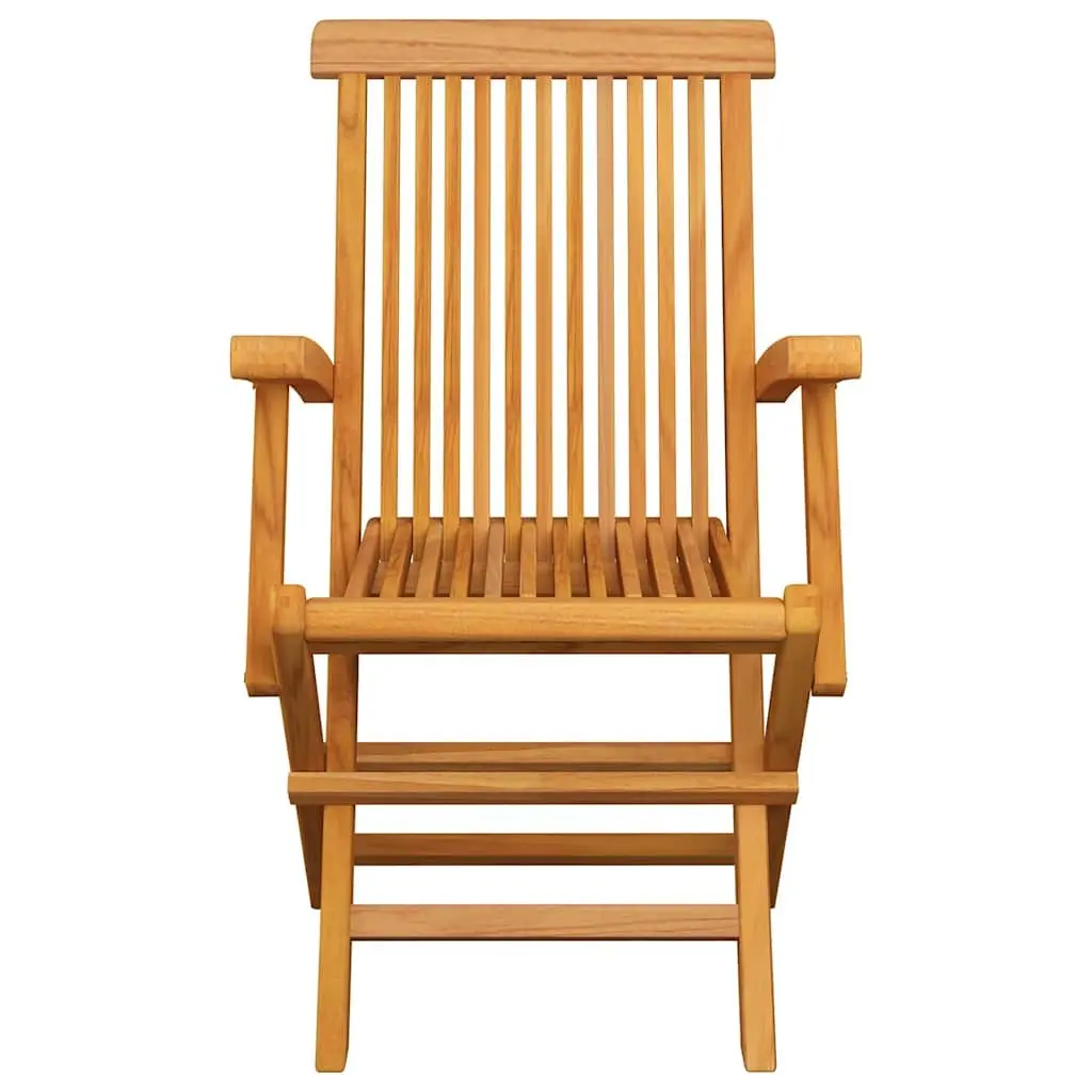 Outdoor Garden Chairs Set 8 Pieces Teak Wood Folding Patio Seating with Cushions