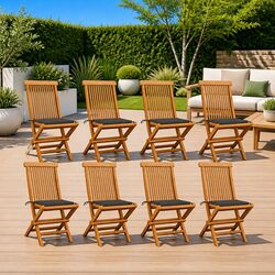 Enhance Your Outdoor Space with 8 Folding Teak Chairs