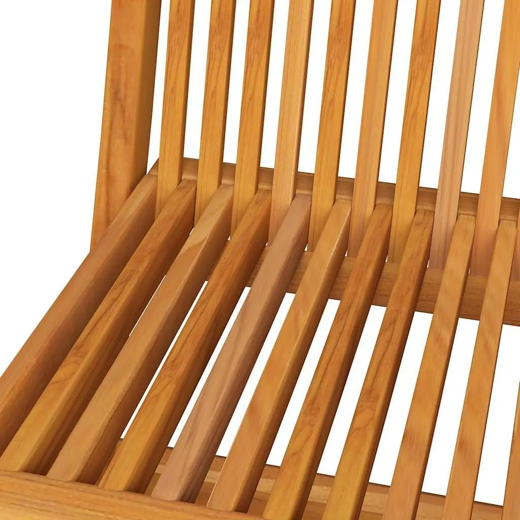 Folding Garden Chairs Set of 8 Teak Wood Lightweight with Beige Cushions