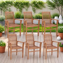 Enhance Your Outdoor Space with 6 Stacking Dining Chairs