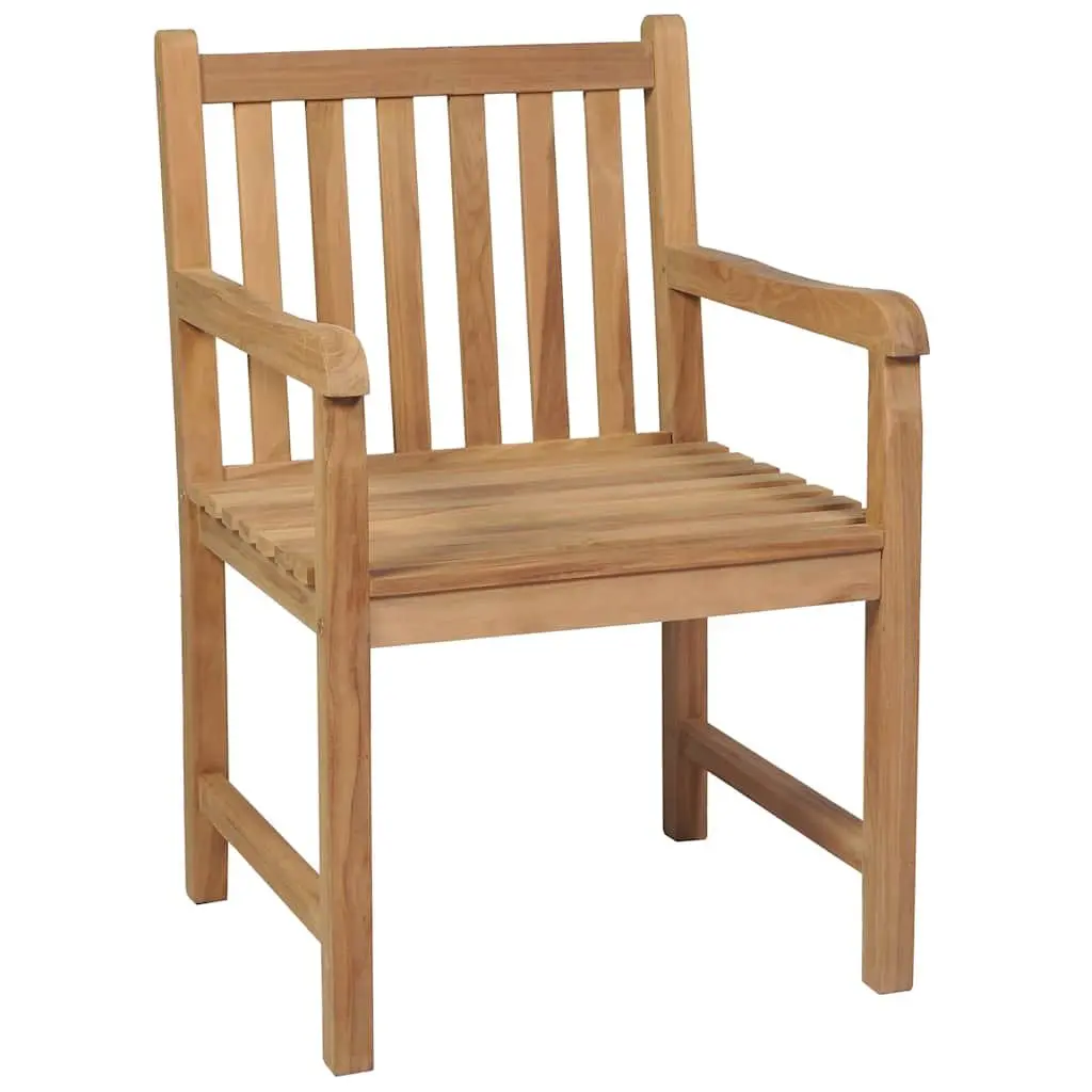 Outdoor Chairs 4 Piece Set Teak Wood Garden Patio Seating Brown Rustic