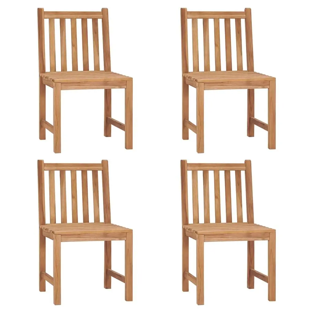 Outdoor Garden Chairs Set 4 Piece Cushioned Teak Wood Weather Resistant Patio Seating