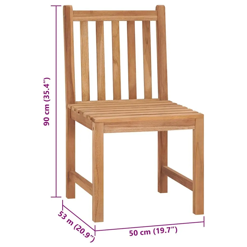 Outdoor Garden Chairs Set 4 Piece Cushioned Teak Wood Weather Resistant Patio Seating