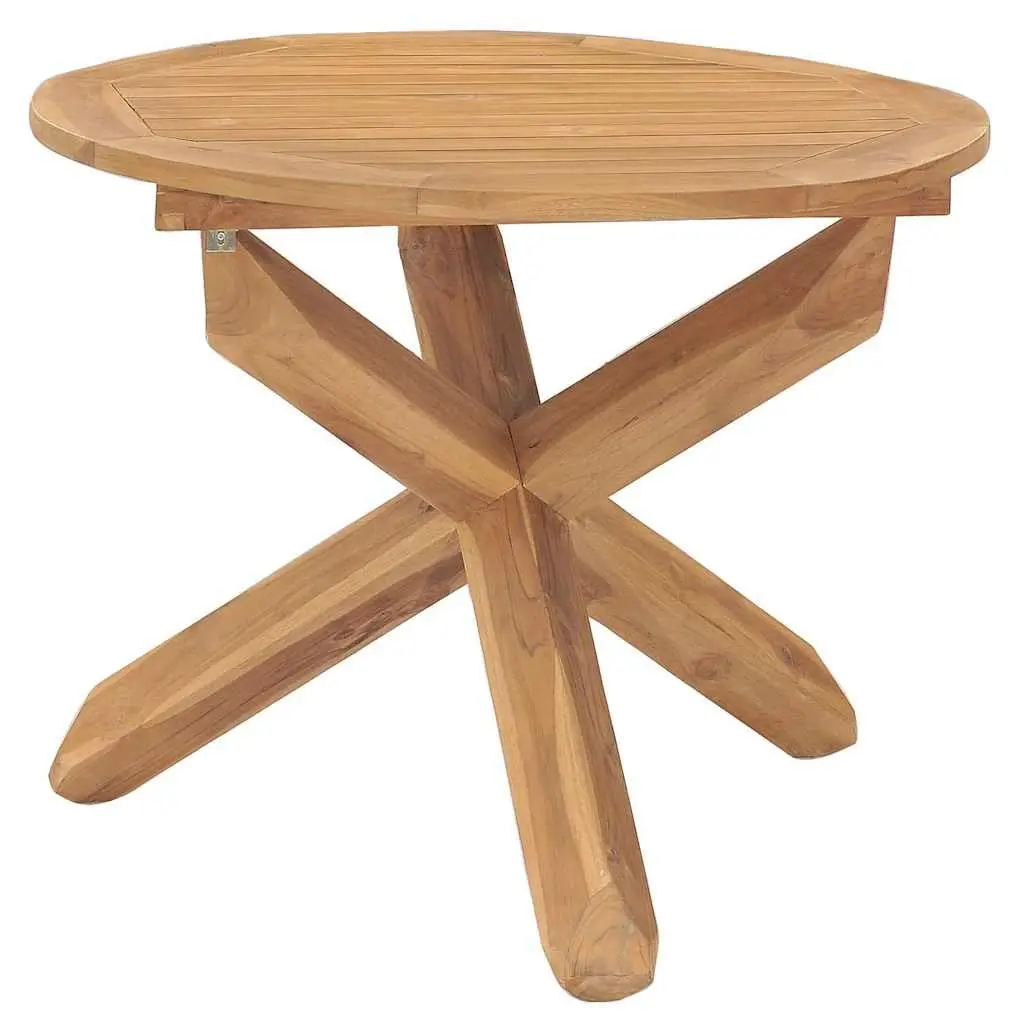 5 Piece Garden Dining Set Solid Teak Wood Brown Outdoor Patio Furniture Stackable Chairs