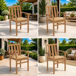 Enhance Your Outdoor Space with 4 Teak Stackable Chairs