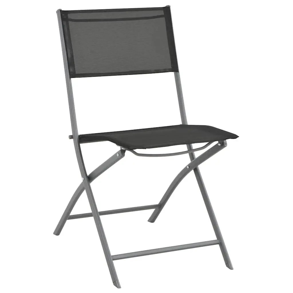 Outdoor Dining Set 3 Piece Steel Frame Foldable Chairs Garden Patio Furniture