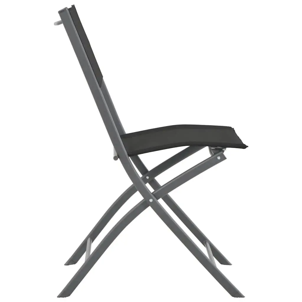 Outdoor Dining Set 3 Piece Steel Frame Foldable Chairs Garden Patio Furniture