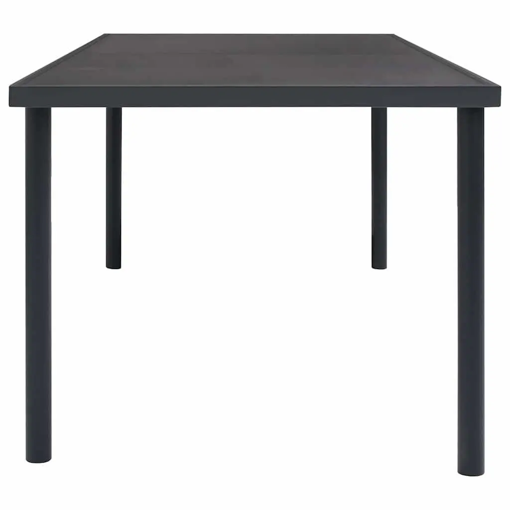 Garden Furniture Set 9 Piece Black Steel Frame Dining Table with Stackable Textilene Chairs