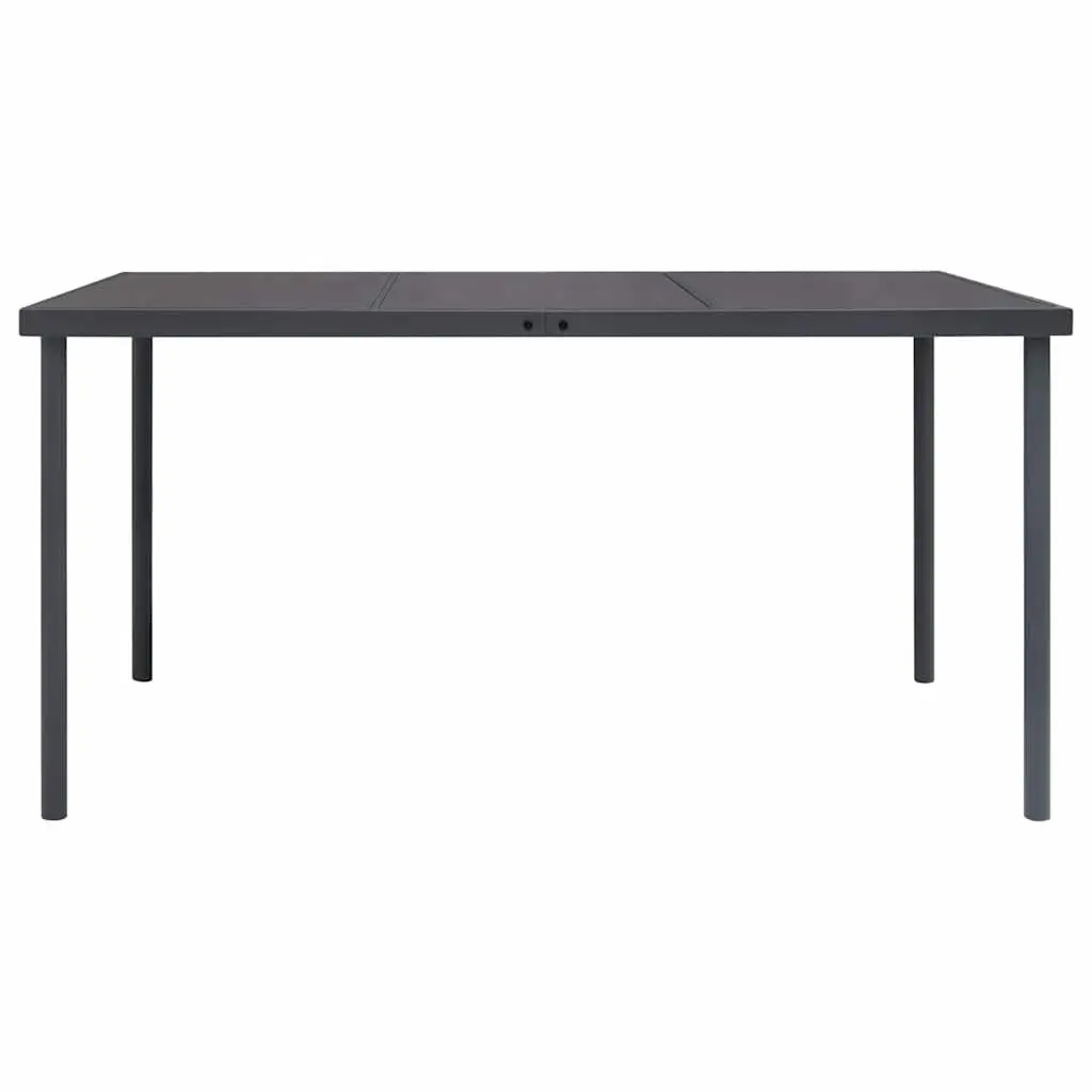 Outdoor Dining Set 7 Piece Steel Frame Table Chairs Anthracite