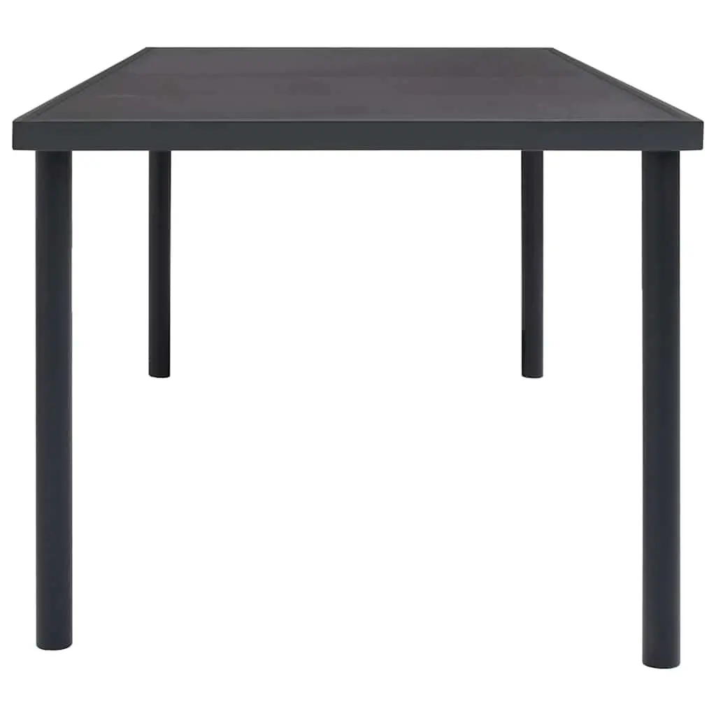 Outdoor Dining Set 7 Piece Steel Frame Table Chairs Anthracite