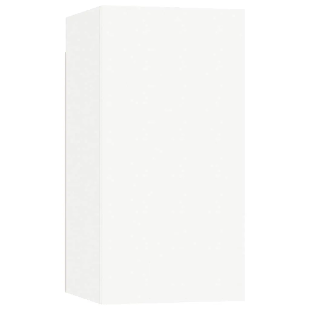 White TV Cabinet Set 4 Pieces Wall Mounted Storage Unit for Books Magazines DVDs