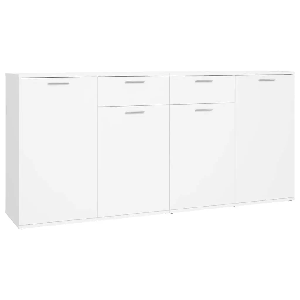 Sideboard White 160x36x75 cm Storage Cabinet Engineered Wood Buffet Modern