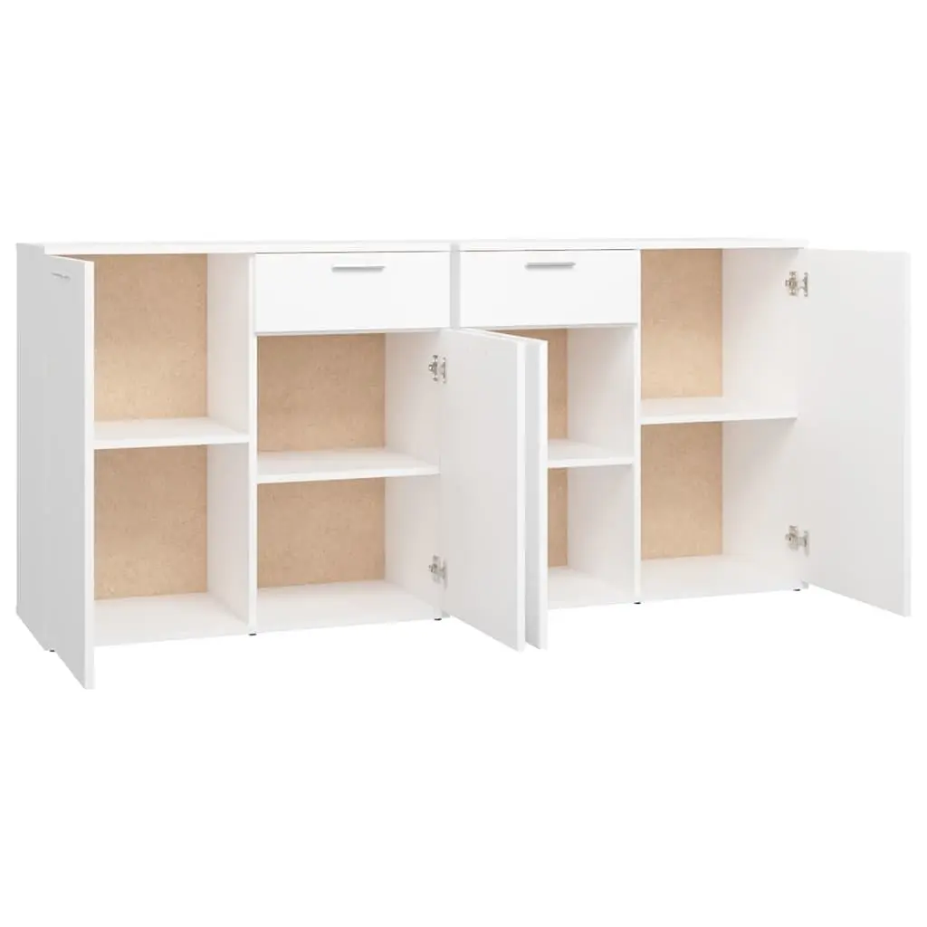 Sideboard White 160x36x75 cm Storage Cabinet Engineered Wood Buffet Modern