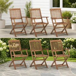 Enhance Your Outdoor Space with 6 Folding Acacia Chairs
