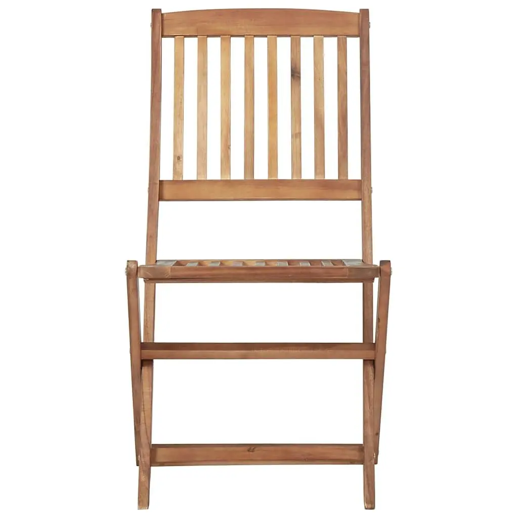 Folding Chairs 8 Piece Set Solid Acacia Wood Weather Resistant Outdoor Patio Dining