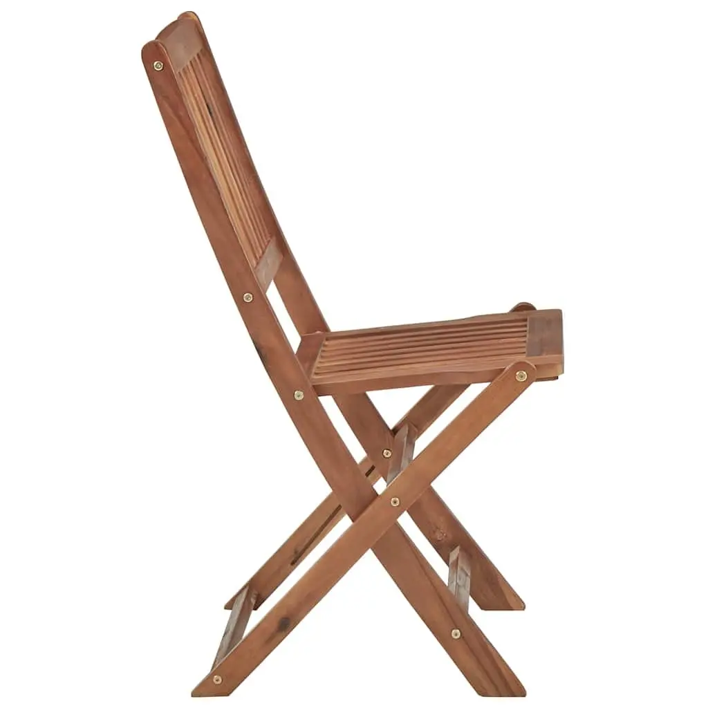 Folding Chairs 8 Piece Set Solid Acacia Wood Weather Resistant Outdoor Patio Dining