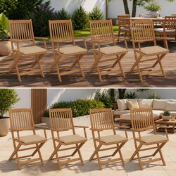 Enhance Your Outdoor Space with 8 Folding Acacia Wood Chairs
