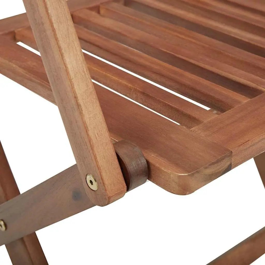 Folding Dining Chairs Set 8 Pieces Acacia Wood Cushions Outdoor Garden Patio