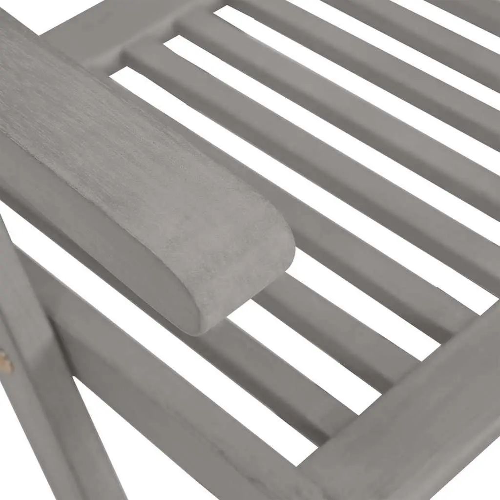 Outdoor Reclining Chair 8 Piece Set Adjustable Backrest Solid Acacia Wood Grey Wash