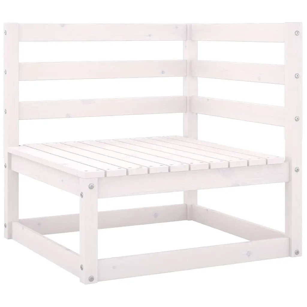 Outdoor 2-Seater Sofa Solid Pinewood Modular Lounge White