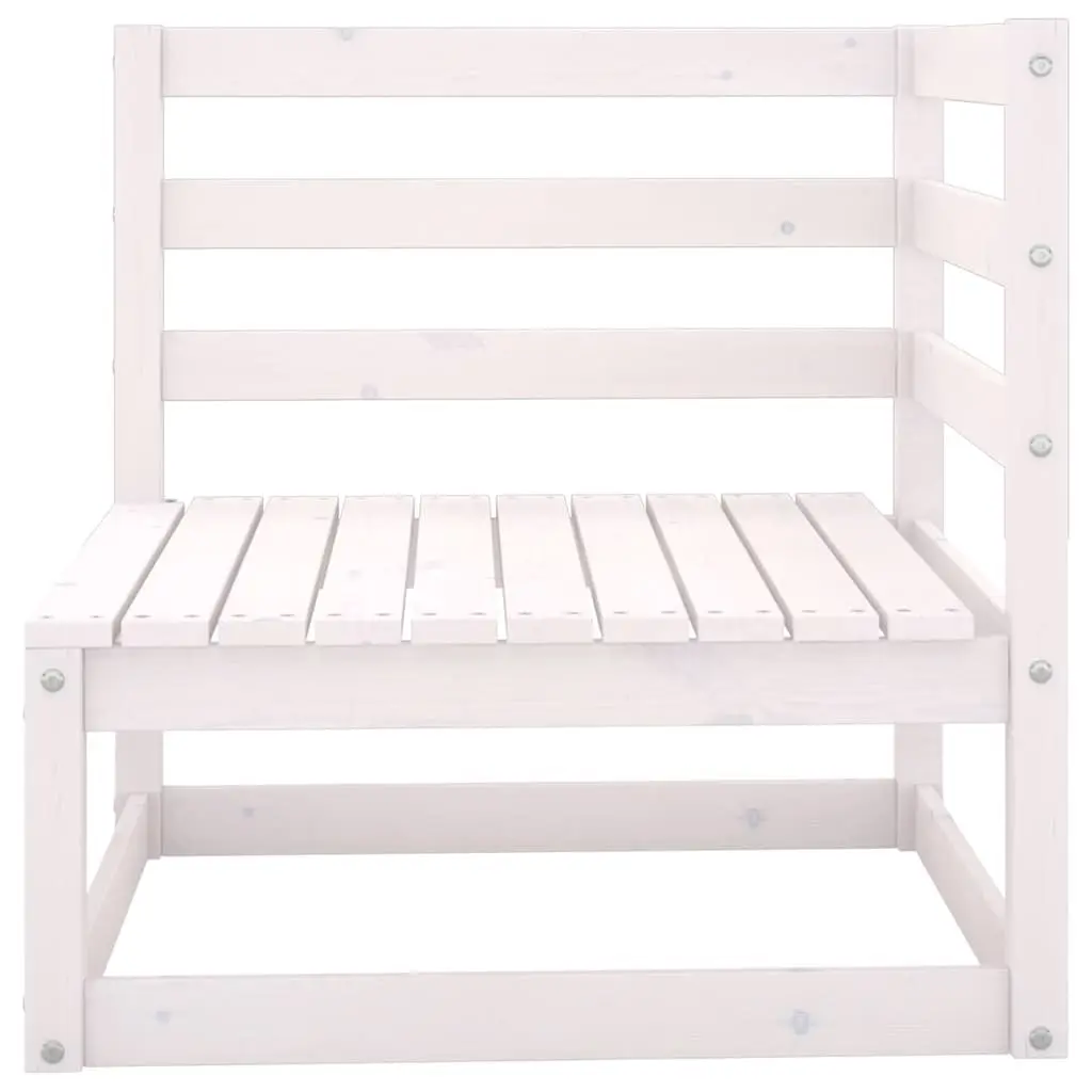 Outdoor 2-Seater Sofa Solid Pinewood Modular Lounge White