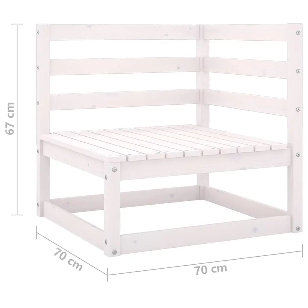 Outdoor 2-Seater Sofa Solid Pinewood Modular Lounge White