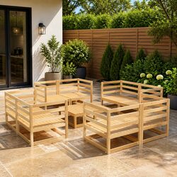 Transform Your Outdoor Space with a 9 Piece Brown Lounge Set