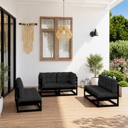 Outdoor 6 Piece Lounge Set with Cushions for Cozy Gatherings