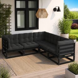 Comfortable Black 5-Piece Outdoor Lounge Set for Your Space