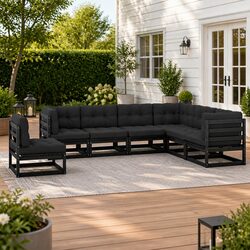 Comfortable 7 Piece Outdoor Lounge Set with Cushions