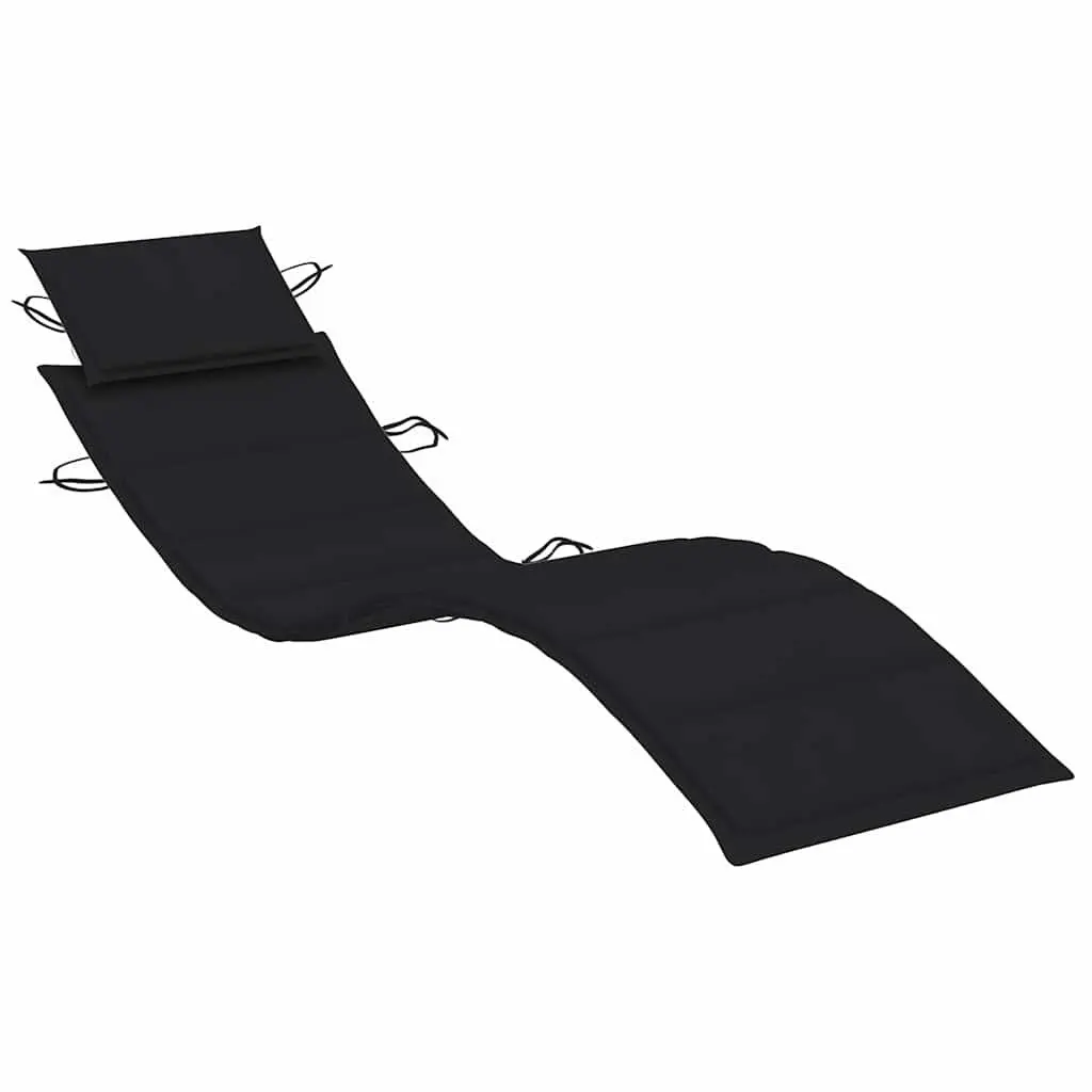 Sun Loungers Set 2 pcs Solid Acacia Wood Weather Resistant Foldable Outdoor Garden Patio Daybed with Cushions