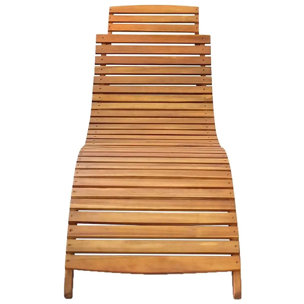 Sun Loungers 2 pcs with Cushions Solid Wood Outdoor Patio Garden Daybed Folding