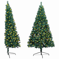 Space-Saving 150cm Half Christmas Tree with Lights