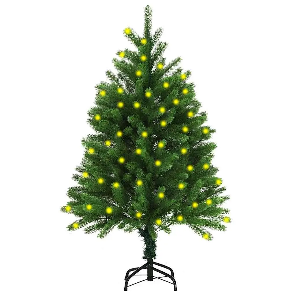 Artificial Christmas Tree 120cm Green Pre-lit LED Lights Lifelike PE Branches Steel Base