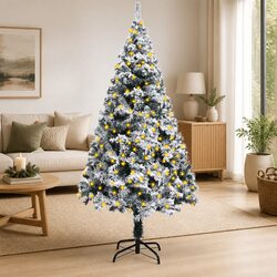 Enhance Your Holiday Space with This Flocked Christmas Tree