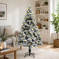 Flocked Snow Christmas Tree 150cm for Holiday Cheer