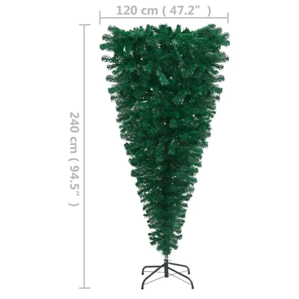 Upside-down Artificial Christmas Tree 240cm Pre-lit LED Unique Holiday Decor