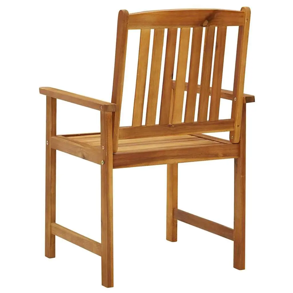 Outdoor Chairs Set 6 Piece Solid Acacia Wood Weather Resistant Brown Patio Furniture