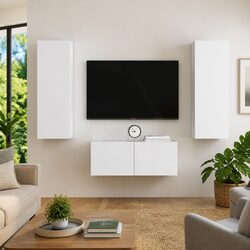 Elevate Your Living Space with a White TV Cabinet Set