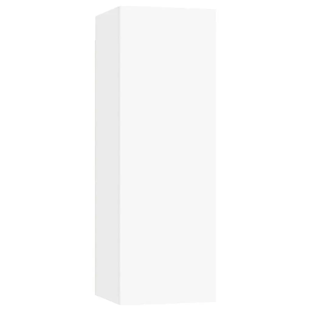 TV Cabinet Set 3 Piece Wall Mount Storage Unit White Engineered Wood