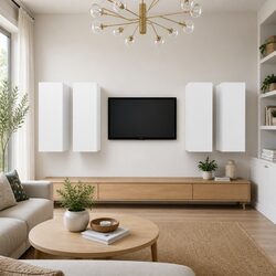 White Wall-Mounted TV Cabinet Set - Elevate Your Space