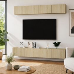 Enhance Your Living Space with 4-Piece TV Cabinet Set